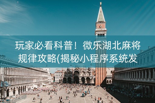 玩家必看科普！微乐湖北麻将规律攻略(揭秘小程序系统发好牌)