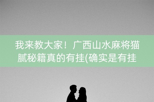 我来教大家！广西山水麻将猫腻秘籍真的有挂(确实是有挂)