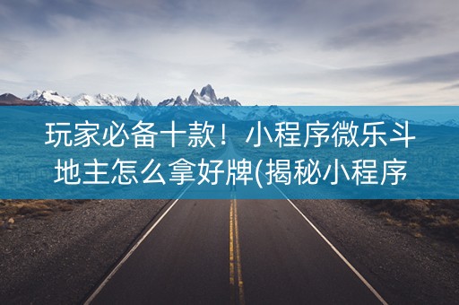 玩家必备十款！小程序微乐斗地主怎么拿好牌(揭秘小程序提高赢的概率)