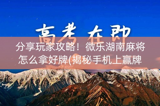 分享玩家攻略！微乐湖南麻将怎么拿好牌(揭秘手机上赢牌的技巧)