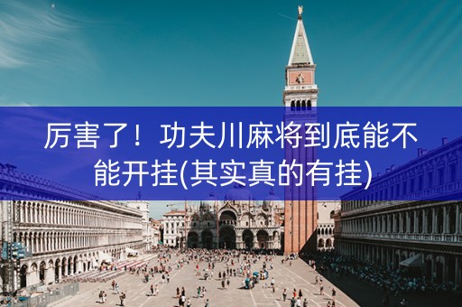 厉害了！功夫川麻将到底能不能开挂(其实真的有挂)