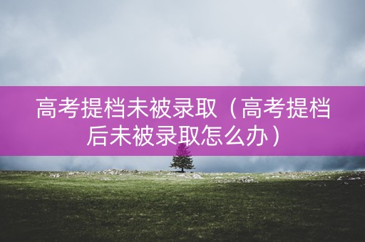高考提档未被录取（高考提档后未被录取怎么办）