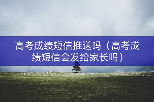 高考成绩短信推送吗（高考成绩短信会发给家长吗）