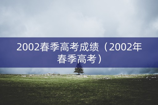 2002春季高考成绩（2002年春季高考）