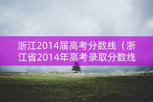 浙江2014届高考分数线（浙江省2014年高考录取分数线）