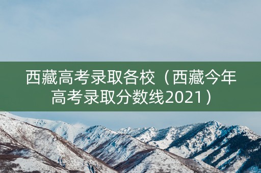 西藏高考录取各校（西藏今年高考录取分数线2021）