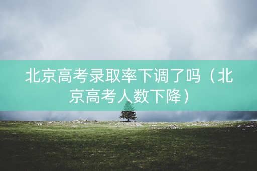 北京高考录取率下调了吗（北京高考人数下降）