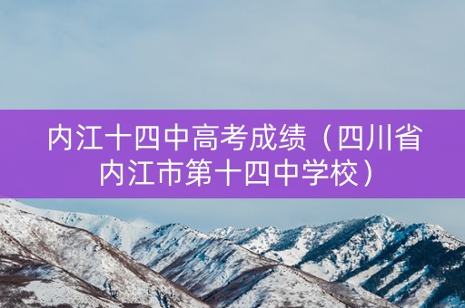 内江十四中高考成绩（四川省内江市第十四中学校）