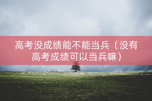 高考没成绩能不能当兵（没有高考成绩可以当兵嘛）