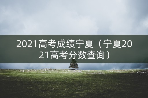2021高考成绩宁夏（宁夏2021高考分数查询）