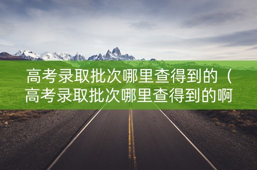 高考录取批次哪里查得到的（高考录取批次哪里查得到的啊）