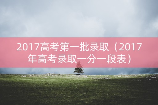 2017高考第一批录取（2017年高考录取一分一段表）