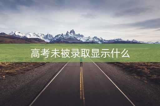 高考未被录取显示什么