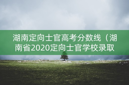 湖南定向士官高考分数线（湖南省2020定向士官学校录取分数）