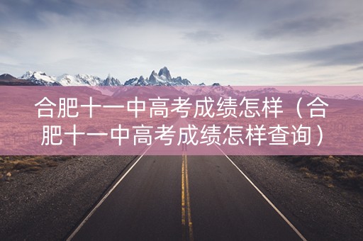 合肥十一中高考成绩怎样（合肥十一中高考成绩怎样查询）