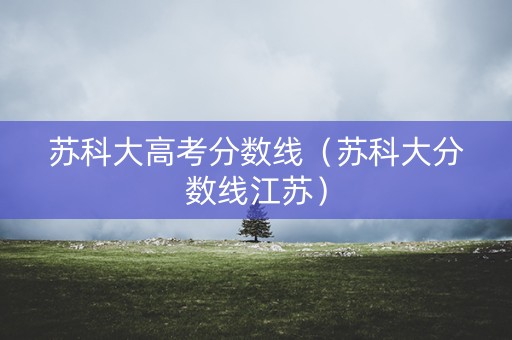 苏科大高考分数线（苏科大分数线江苏）