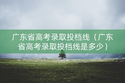 广东省高考录取投档线（广东省高考录取投档线是多少）