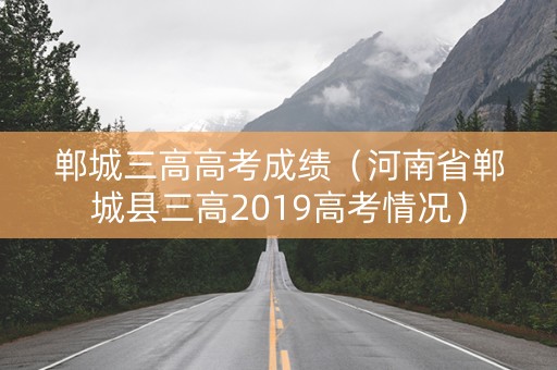 郸城三高高考成绩（河南省郸城县三高2019高考情况）