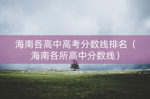 海南各高中高考分数线排名（海南各所高中分数线）