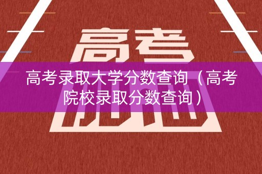 高考录取大学分数查询（高考院校录取分数查询）