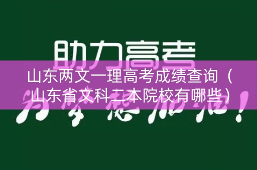 山东两文一理高考成绩查询（山东省文科二本院校有哪些）