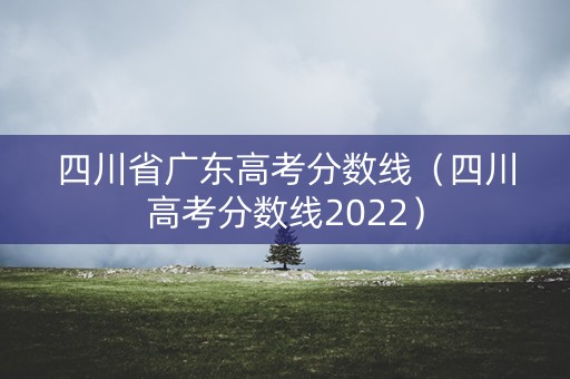 四川省广东高考分数线（四川高考分数线2022）