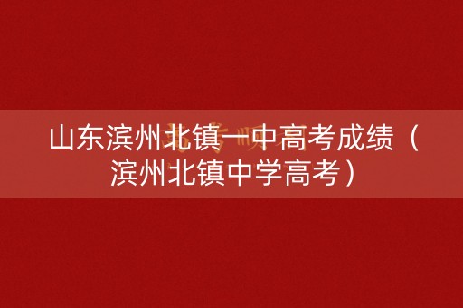 山东滨州北镇一中高考成绩（滨州北镇中学高考）