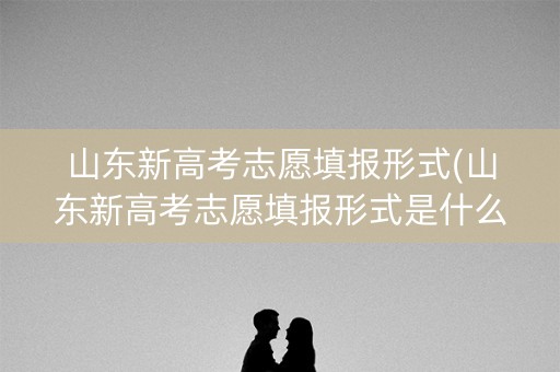 山东新高考志愿填报形式(山东新高考志愿填报形式是什么)