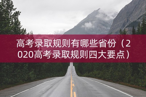 高考录取规则有哪些省份（2020高考录取规则四大要点）