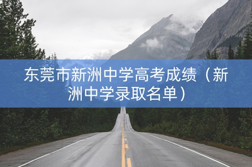 东莞市新洲中学高考成绩（新洲中学录取名单）
