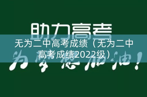 无为二中高考成绩（无为二中高考成绩2022级）