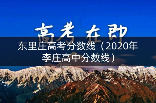 东里庄高考分数线（2020年李庄高中分数线）