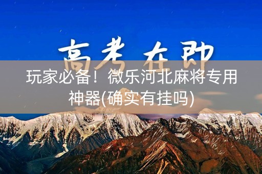 玩家必备！微乐河北麻将专用神器(确实有挂吗)