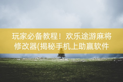 玩家必备教程！欢乐途游麻将修改器(揭秘手机上助赢软件)