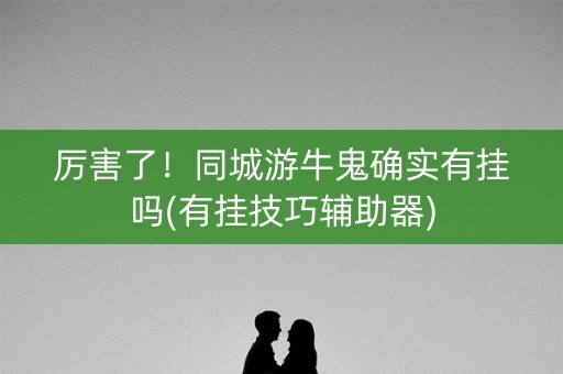 厉害了！同城游牛鬼确实有挂吗(有挂技巧辅助器)