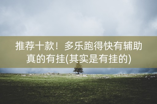推荐十款！多乐跑得快有辅助真的有挂(其实是有挂的)