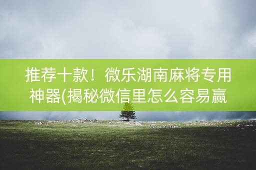 推荐十款！微乐湖南麻将专用神器(揭秘微信里怎么容易赢)