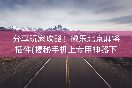 分享玩家攻略！微乐北京麻将插件(揭秘手机上专用神器下载)