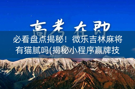 必看盘点揭秘！微乐吉林麻将有猫腻吗(揭秘小程序赢牌技巧)
