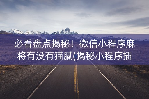 必看盘点揭秘！微信小程序麻将有没有猫腻(揭秘小程序插件下载)