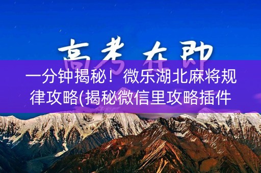 一分钟揭秘！微乐湖北麻将规律攻略(揭秘微信里攻略插件)