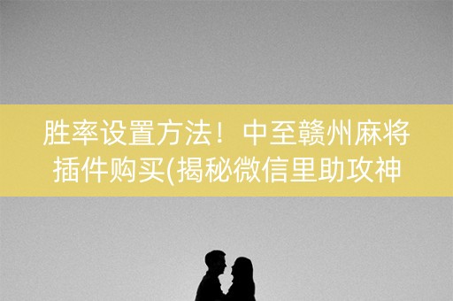 胜率设置方法！中至赣州麻将插件购买(揭秘微信里助攻神器)