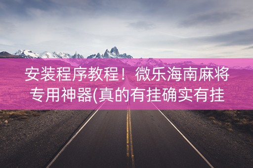 安装程序教程！微乐海南麻将专用神器(真的有挂确实有挂)