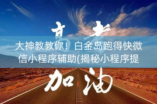 大神教教你！白金岛跑得快微信小程序辅助(揭秘小程序提高赢的概率)