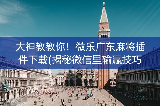 大神教教你！微乐广东麻将插件下载(揭秘微信里输赢技巧)