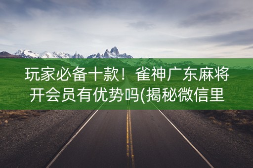 玩家必备十款！雀神广东麻将开会员有优势吗(揭秘微信里专用神器)