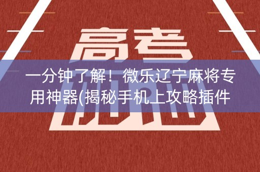 一分钟了解！微乐辽宁麻将专用神器(揭秘手机上攻略插件)
