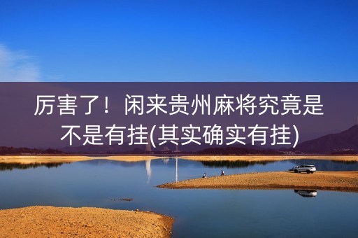 厉害了！闲来贵州麻将究竟是不是有挂(其实确实有挂)