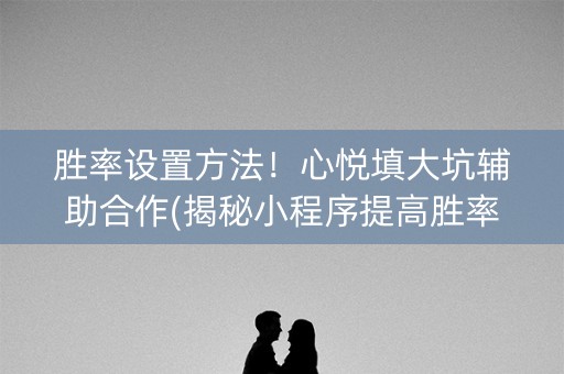 胜率设置方法！心悦填大坑辅助合作(揭秘小程序提高胜率)