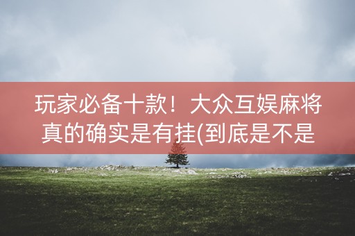 玩家必备十款！大众互娱麻将真的确实是有挂(到底是不是有挂)